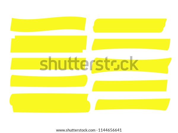 黄色のハイライトマーカーライン 線と描画デザインを強調表示します のベクター画像素材 ロイヤリティフリー