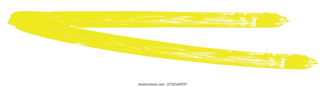 Gestaltungselement des gelben Markierungspinsels, Unterstreichungsstrich, Vektorgrafik