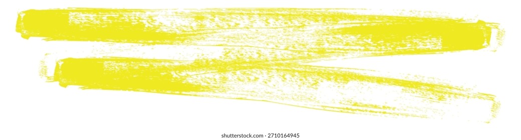Yellow highlighter brush stroke design element, underline stroke vector illustration