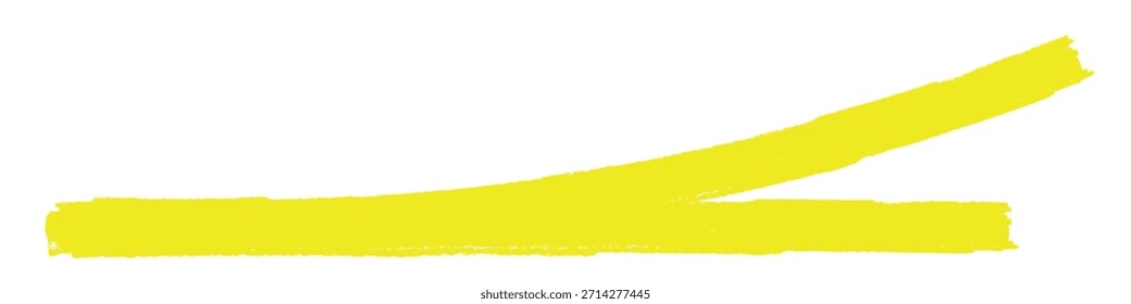 Yellow highlighter brush stroke design element, underline stroke vector illustration