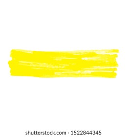 Yellow highlighter scribble in rectangle shape and permanent marker stroke texture. Abstract drawing with many overlapping line marks, isolated vector illustration on white background.