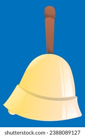 yellow holiday bell with wooden handle