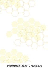 Yellow Honey Comb Pattern Over White Background