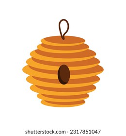 Yellow honey hive vector image. Cartoon illustration isolated on white background
