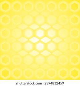 Yellow honeycomb background. Hexagon pattern. Vector illustration 