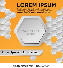 yellow honeycomb background template vector download