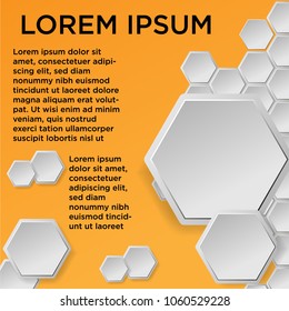 yellow honeycomb background template vector download