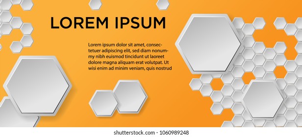 yellow honeycomb background template vector download