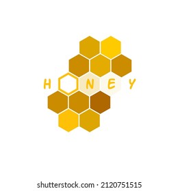 yellow honeycomb design and word honey