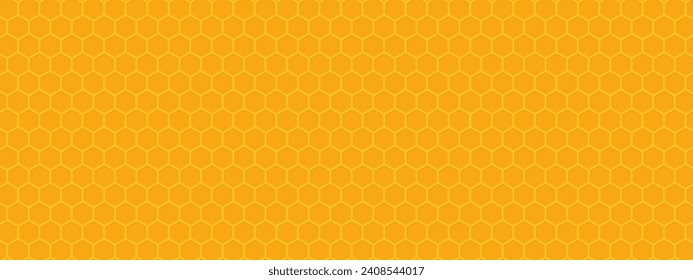 Yellow honeycomb hexagon texture. Bee honey background vector illustration