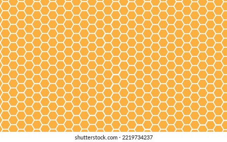 Yellow honeycomb hexagon texture, vector