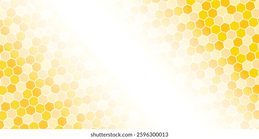 Yellow honeycomb pattern seamless, art background template. Vector honey texture, eps10.