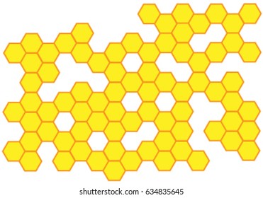 Yellow honeycomb pattern that is missing some parts.