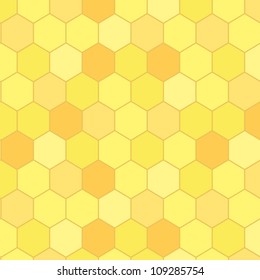 Yellow honeycomb seamless pattern, vector