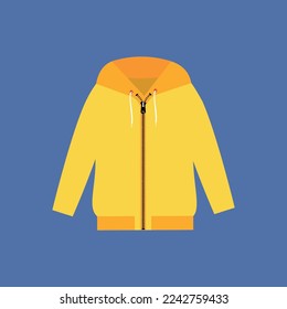 Yellow hooded jacket - vector illustration