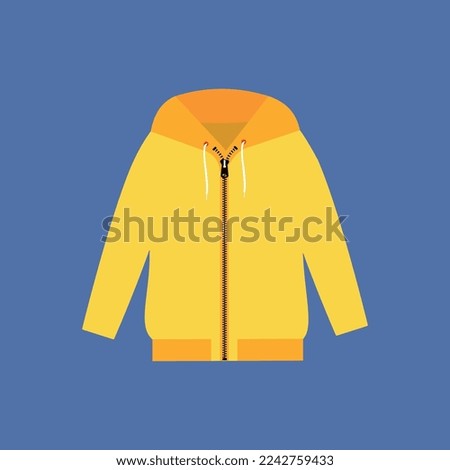 Yellow hooded jacket - vector illustration