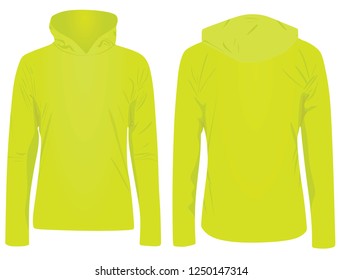 Yellow hooded sweater. vector illustration