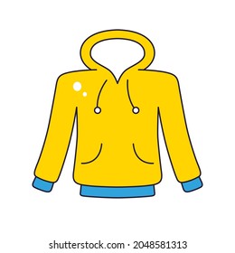 Yellow hoodie sweatshirt isolated cartoon vector