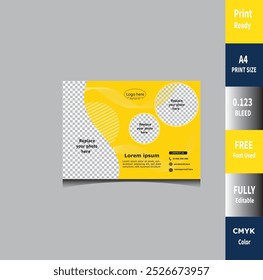 Yellow Horizontal Business Brochure Flyer Design Layout Template