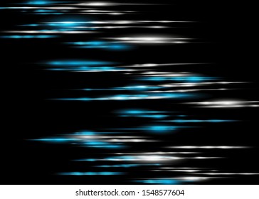 yellow horizontal lens flares pack. Laser beams, horizontal light rays. Beautiful light flares. Glowing streaks on dark background