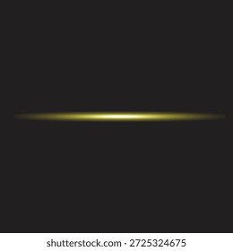 Resplandor de luz Horizontal amarilla sobre fondo oscuro