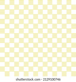 Yellow horizontal stripes on white background. Yellow stripes checker pattern. Horizontal lines on white.