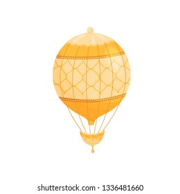 Yellow Hot Air Balloon Vector Flat Stock Vector (Royalty Free ...