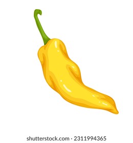 Yellow hot chili pepper. Vector graphics.