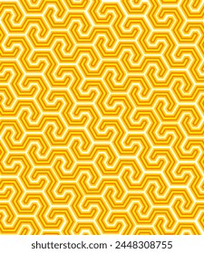 Yellow hot geometric pattern. Abstract seamless pattern on a dark background