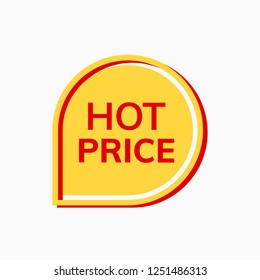 Yellow hot price badge vector