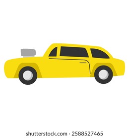 Yellow Hot Rod Cartoon Vector