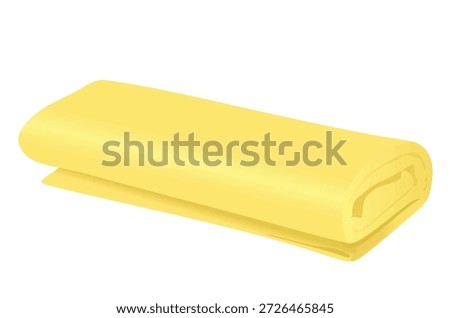 Yellow hotel towel. vector illustration	