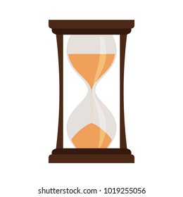 Yellow hourglass icon isolated on white background, vector illustration