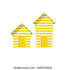 Yellow house set on white background_vector