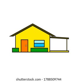 yellow house vector for children's books