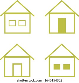 portador de casas amarillas, fondo blanco