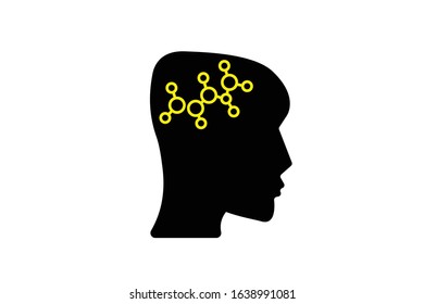 yellow hub connection icon human head