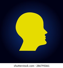 Yellow Human Profile Picture On Blue Stock Vector (Royalty Free