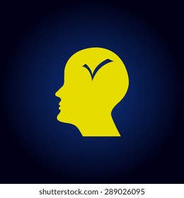 Yellow Human Profile Picture On Blue Stock Vector (Royalty Free