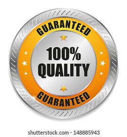 Yellow hundred percent quality button
