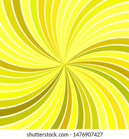 Yellow hypnotic abstract spiral ray burst stripe background - vector graphic design
