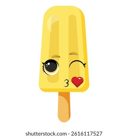 Yellow ice cream face cute