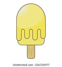 yellow ice cream icon vector and design template can be editable 
