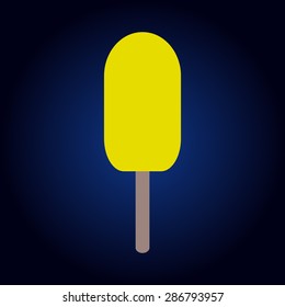 Yellow Ice cream icons  on a blue background