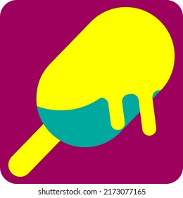Helado amarillo, ilustración, vector sobre fondo blanco.