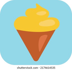 Helado amarillo, ilustración, vector sobre fondo blanco.