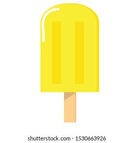 yellow ice cream - vector