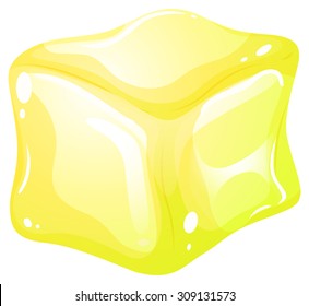 Yellow ice cube illustration