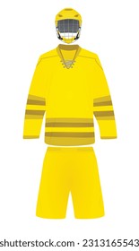 Yellow  ice hockey jersey. vector illustration