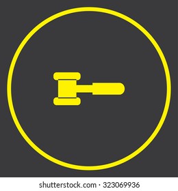A Yellow Icon in a Circle - Hammer